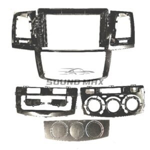 TOYOTA Fortuner Hilux SW4 2008-2015 (Auto/Manual AC) UV Black 9 Inch Stereo Fascia Panel Head Unit Fitting Frame Kit