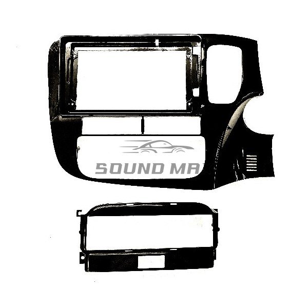 MITSUBISHI Outlander 2012+ UV Black 9 INCH Stereo Fascia Panel Head Unit Fitting Frame Kit